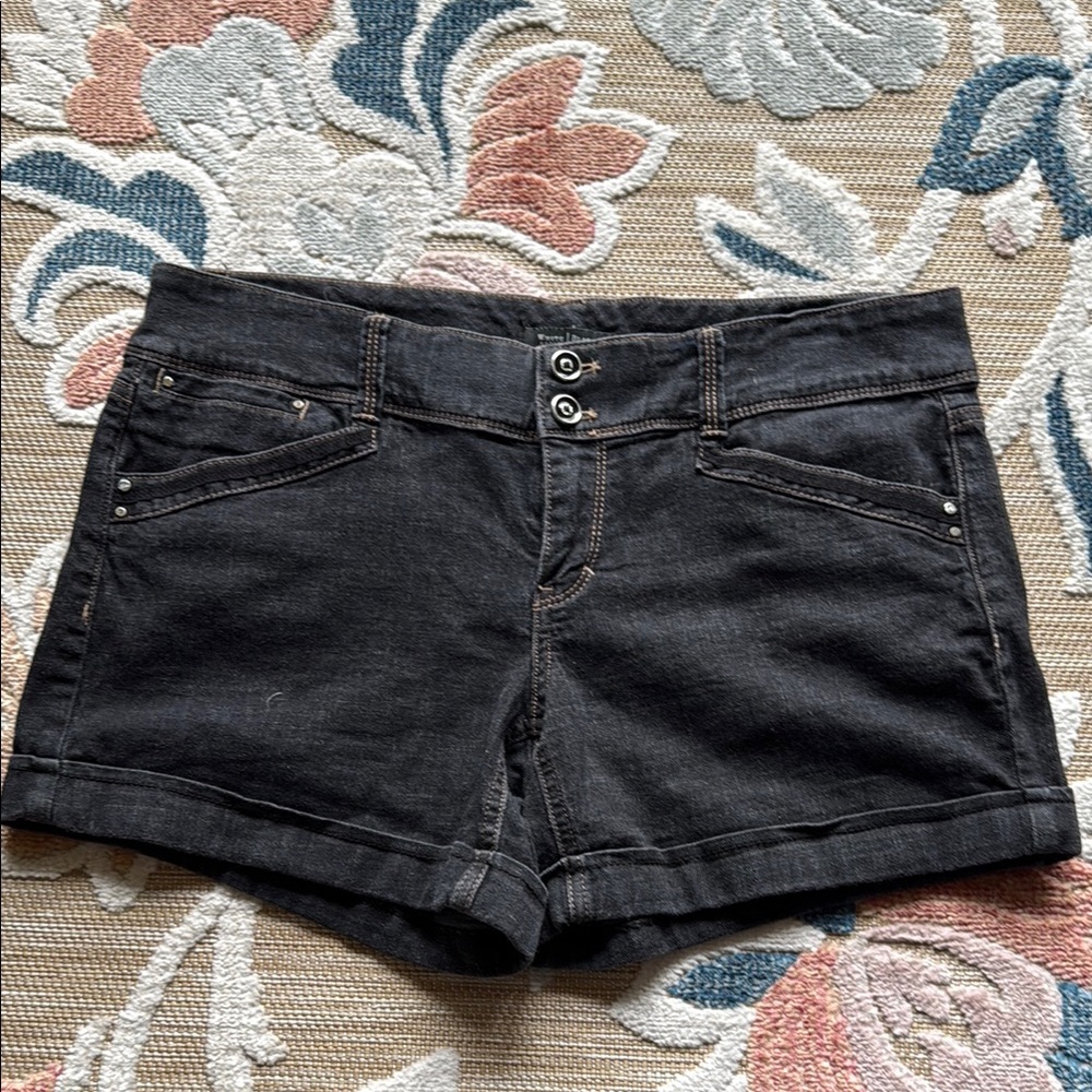 Women's Black Denim Shorts